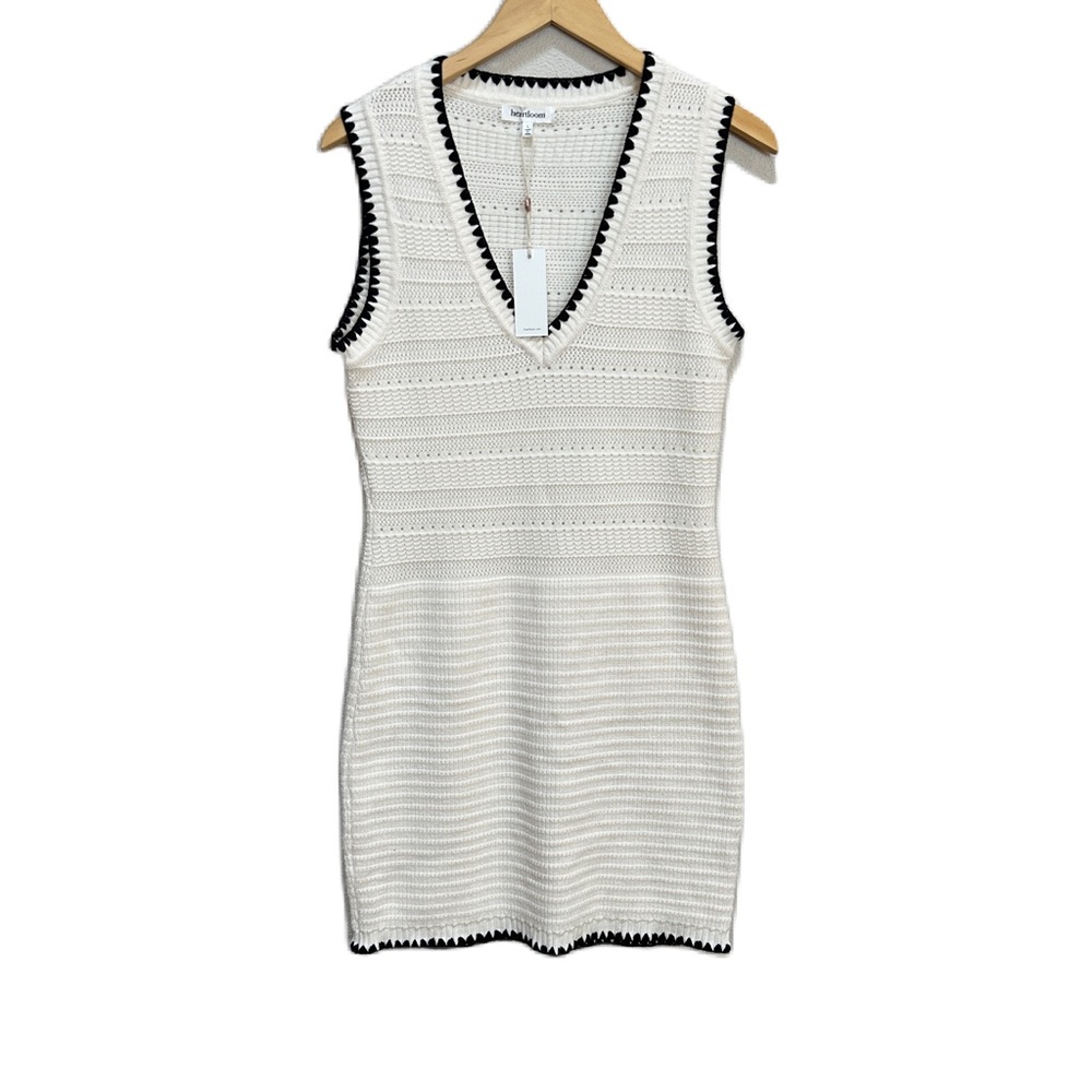 Heartloom White‎ Knit Tennis Sweater Dress V-Neck Women’s Sz Large NWT
